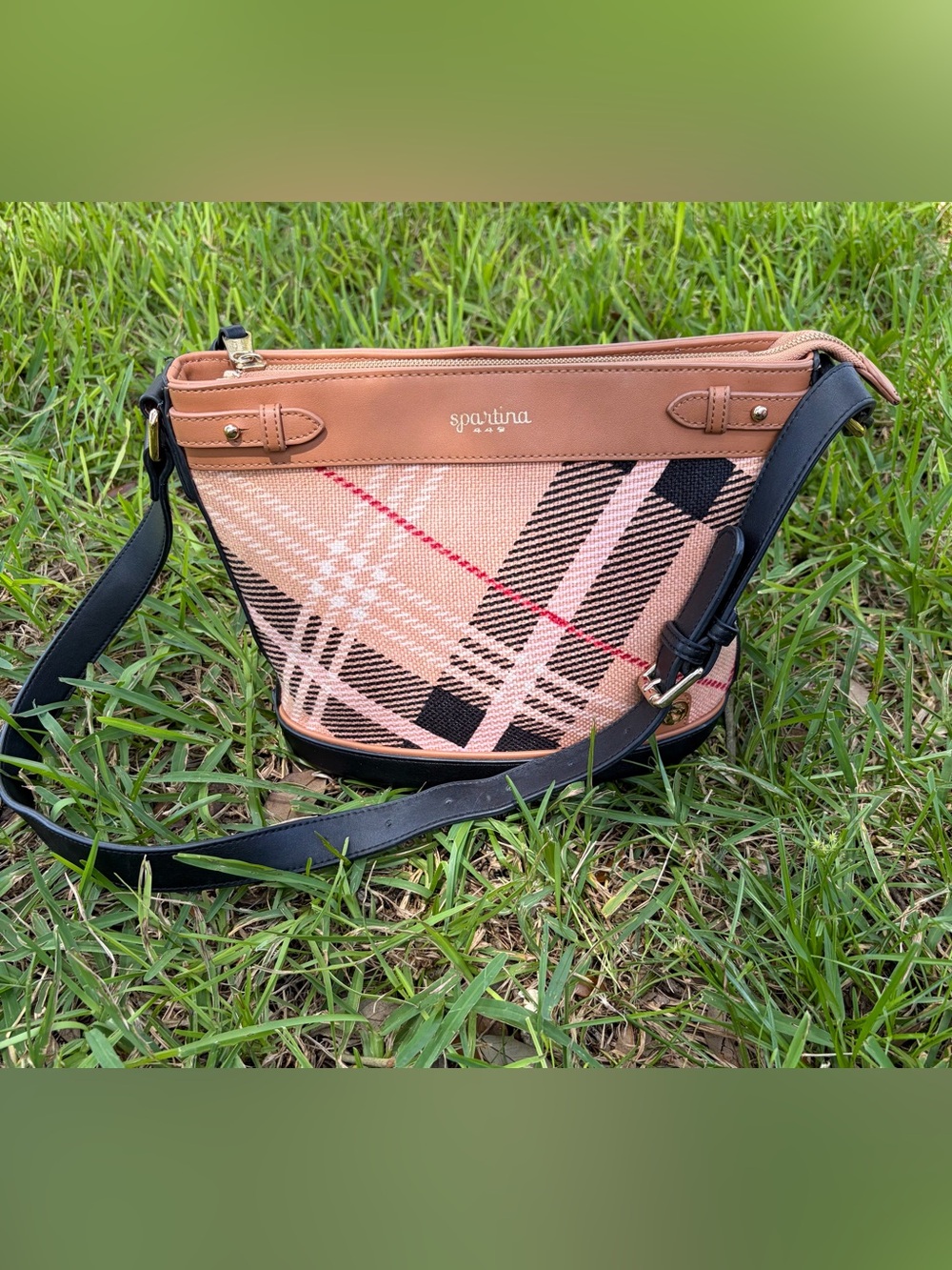 Spartina 449 Daufuskie Nova Plaid Check Shoulder Bag